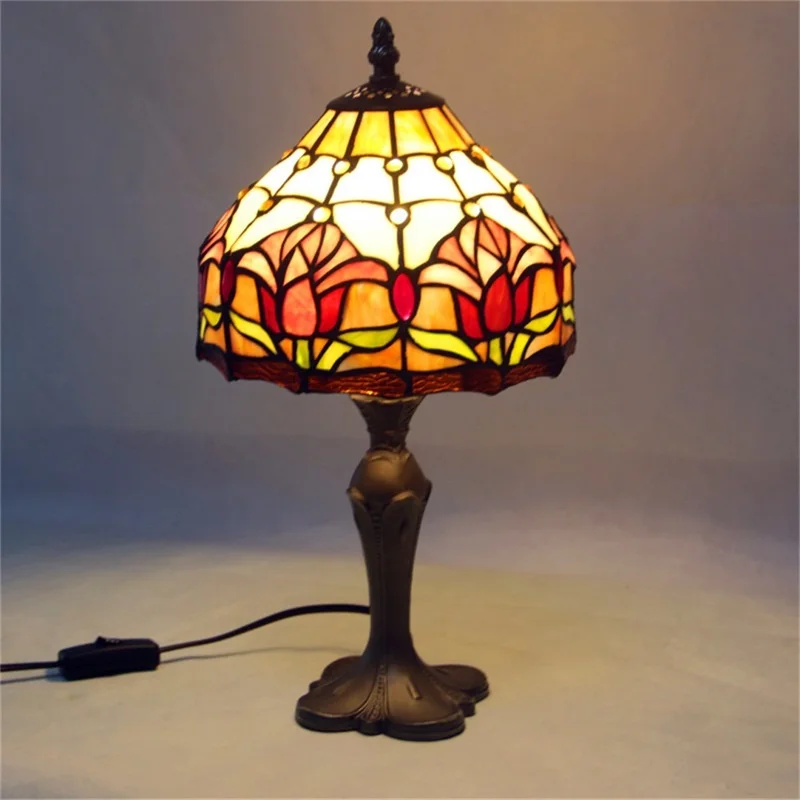 

TEMAR Tiffany Glass Table Lamp LED Creative Retro Art Desk Lighting Fashion Decor For Home Living Room Bedroom Bedside