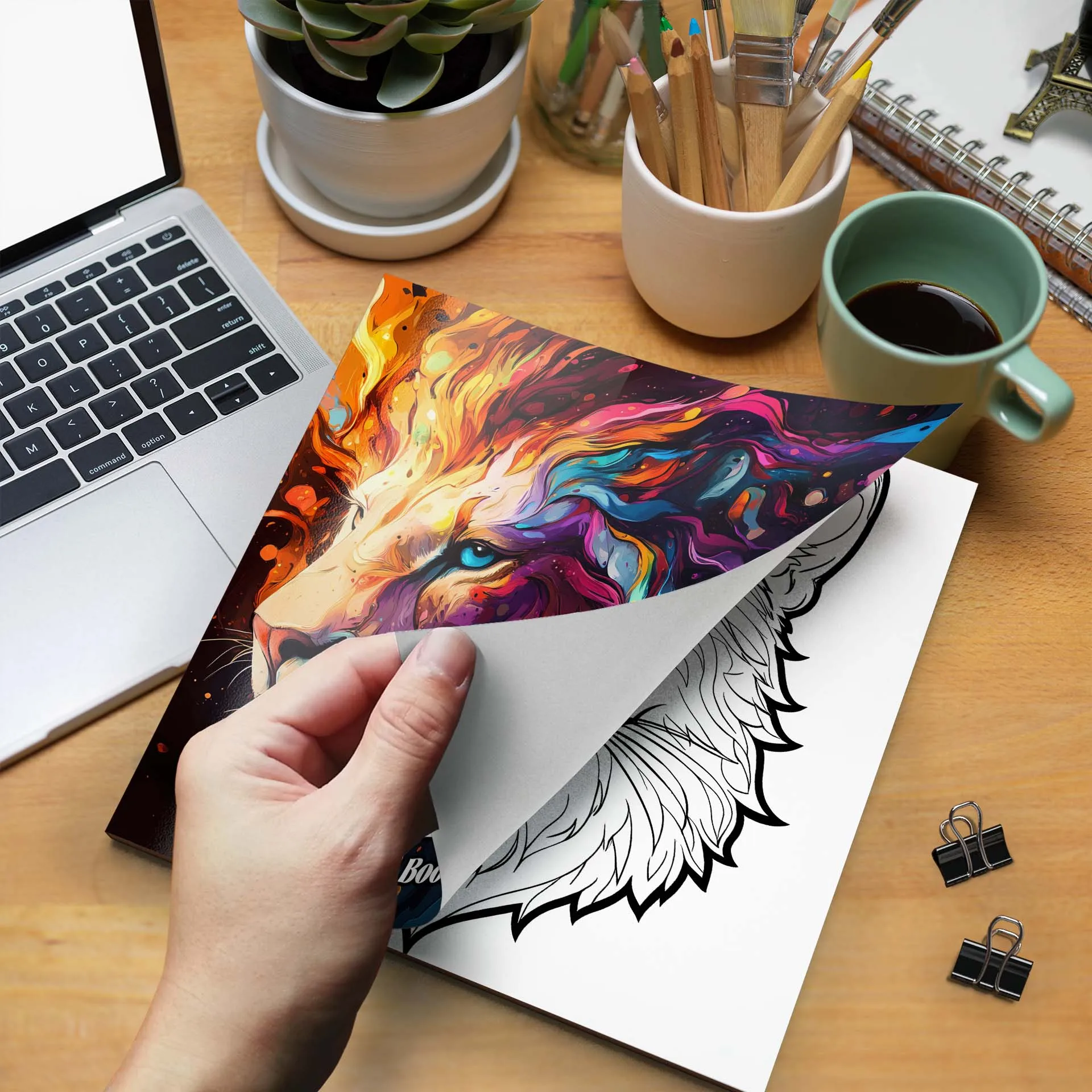 1pc Coloring Book Animal lion Adult Picture Book Gift For Birthday Party Relieve Stress Kill Time Graffiti Painting Drawing Art 6