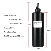 1000ML HEMA TPO HPMA FREE Top Coat Brillant Gel Vernis Semi-Permanent Sans Résidu UV Gel Vernis Transparent Trempé 4