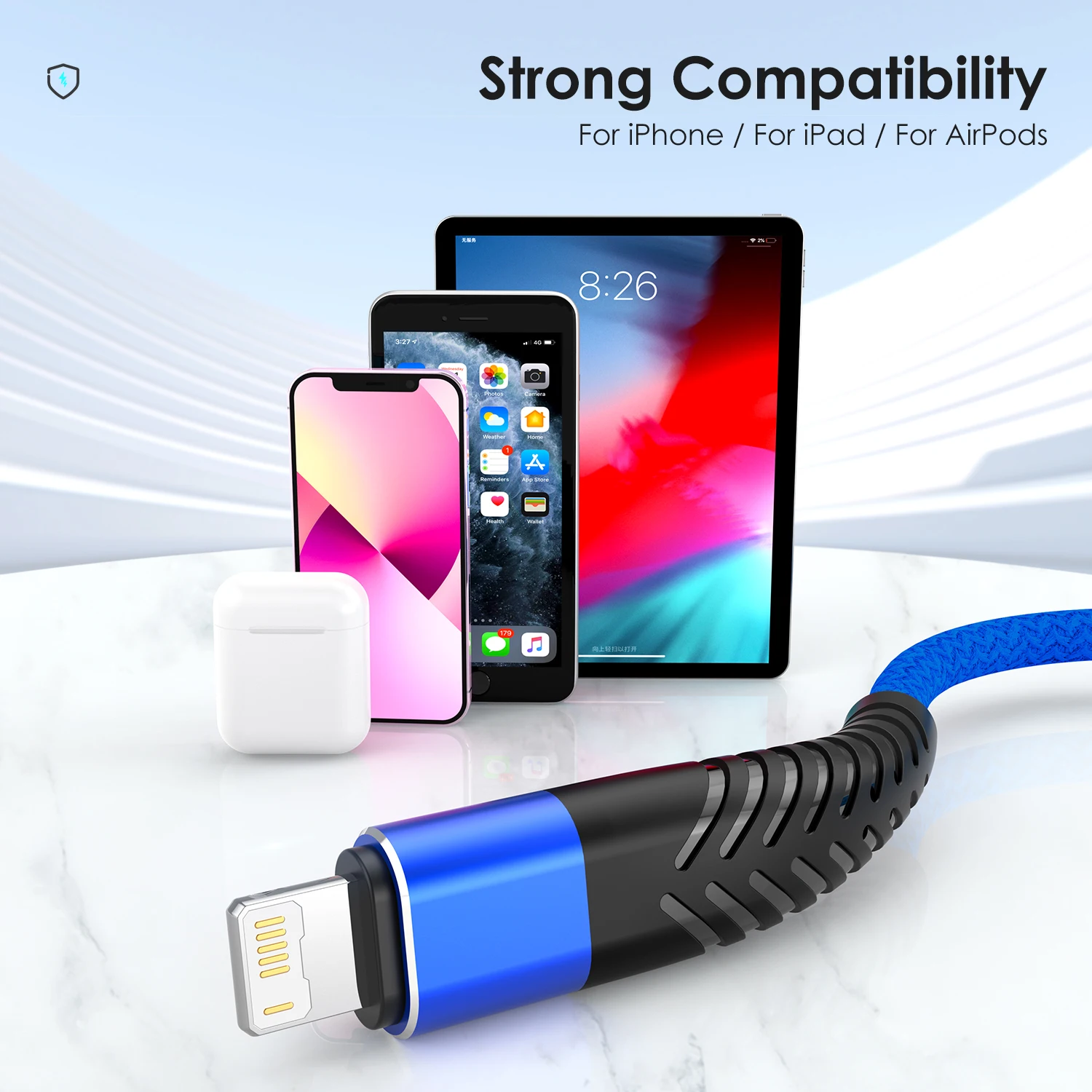 Premium Fast Charging USB Charger Cable for iPhone - Durable Long & Short Options, 3m Length