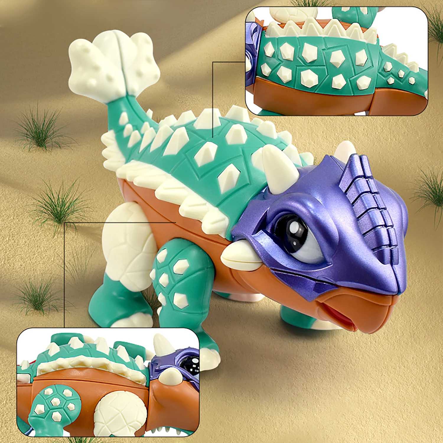 Ankylosaurus Dinosaur Heterosexual Magic Cube, Fun and Unique Children's Toys in Animal Shapes, Dinosaur Magic Cube Science 5