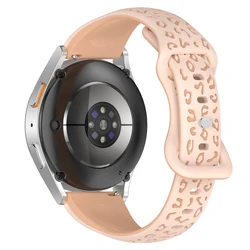Two - Tone 3D Carved Flower Silicone Sport Strap - Soft and Stylish Design - 22mm (Pink Rose Gray)