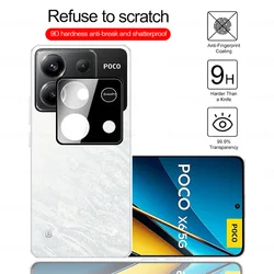 3D Curved Tempered Glass Rear Camera Protective Case, 6.67 inches for Poco Y8 (Black)