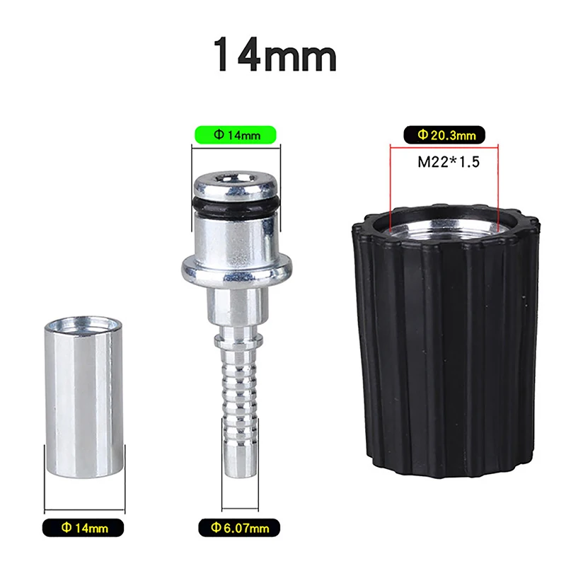 Hochdruck reiniger Schlauche insatz anschlüsse d14 d15mm Ring mutter m22 Auto waschanlage Wasser reinigungs schlauch Rohr verschraubung Twist-Anschluss – Detail 1