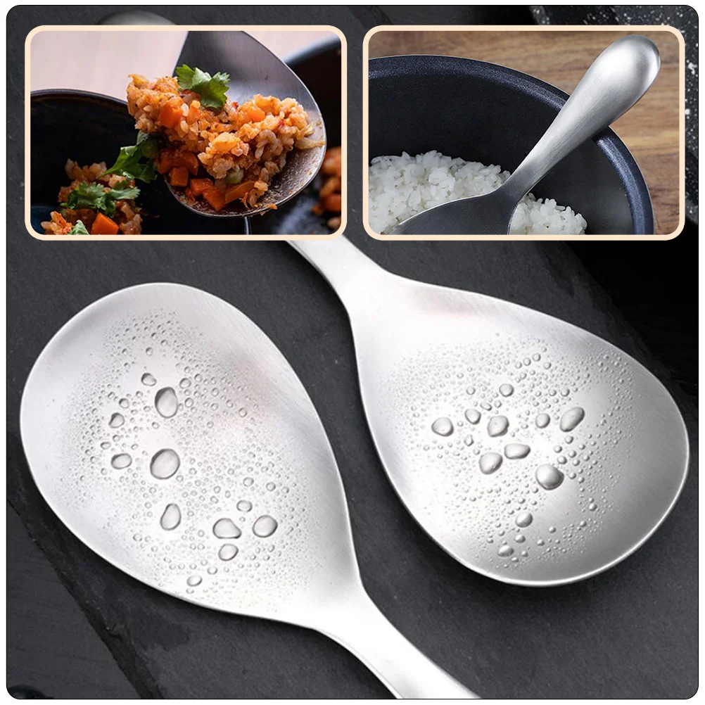 

2 Pcs Coffee Scoop Serving Spoon Kitchen Rice Spoons Non-stick Scoops High Temperature Resistance Resistant Domestic