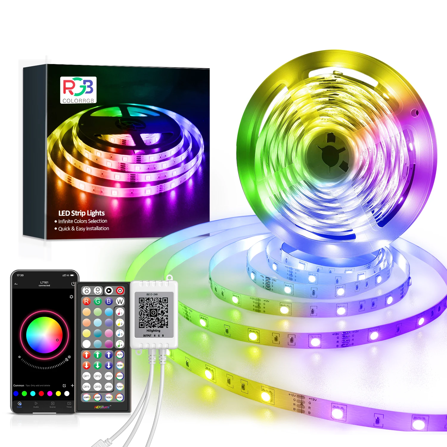 ColorRGB 5M-30M LED Strip Light RGB 5050 Flexible Ribbon fita