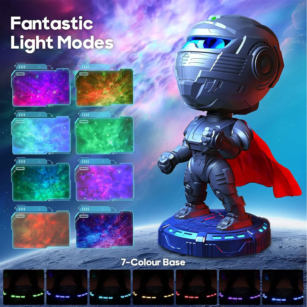 Mech Warrior Galaxy Proiettore Proiettore stellare Luce notturna con nebulosa con timer Camera da letto e proiettore di luce galassia da soffto  39