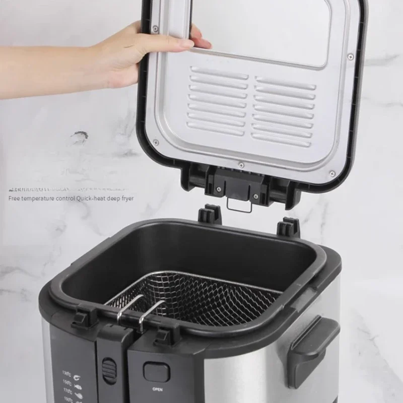 Electric Fryer Fried Dough Sticks Commercial Large Capacity Small Deep Frying Pan Removable Liner Chicken Chop Fries 5