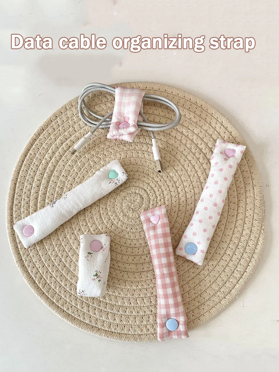1PC Floral Cable Tie - INS Style Cloth Cord Organizer, Cute Reusable Wire Straps for Earphone/Data Cables 6
