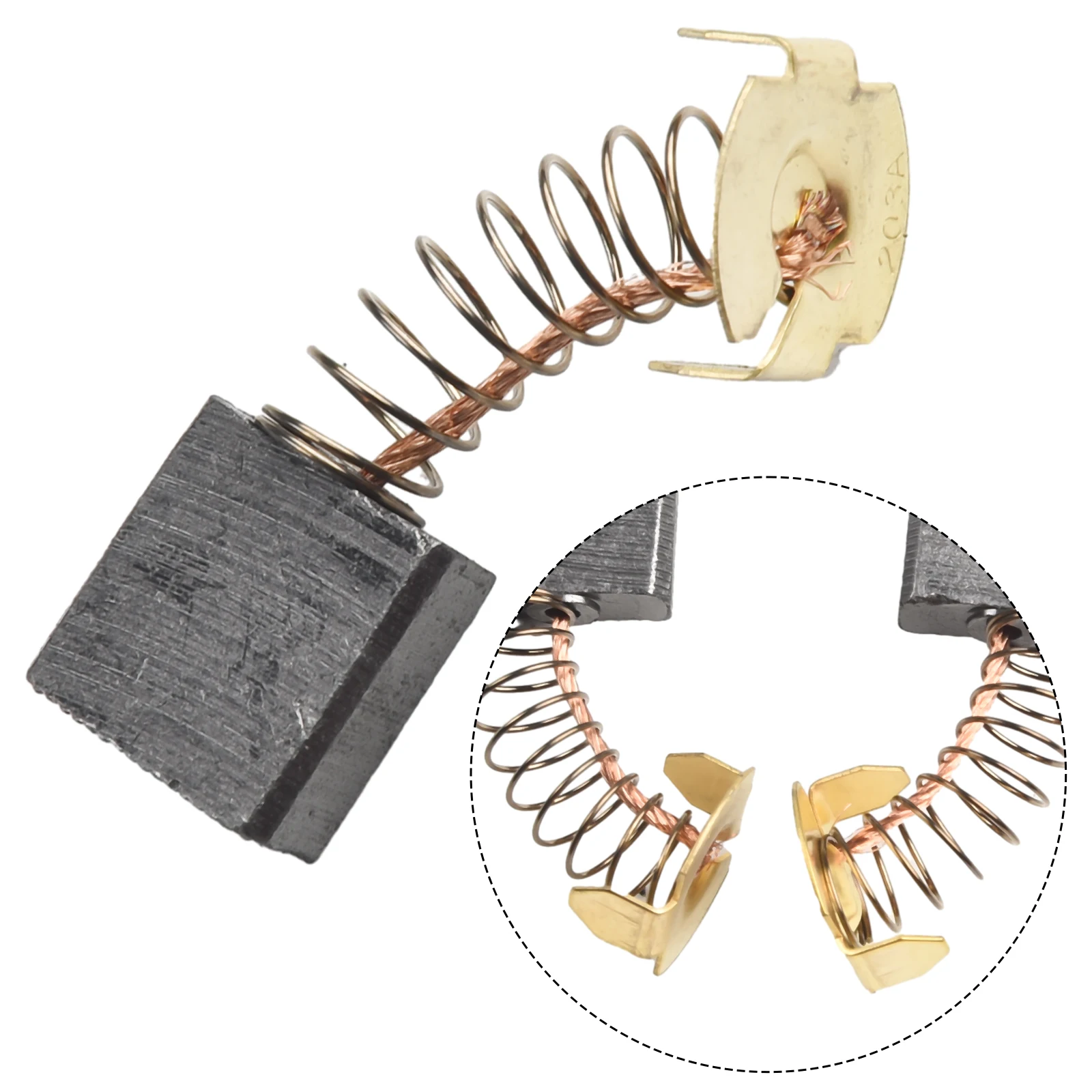 

4pcs CB203 CB203A Carbon Brushes For HM130 LC1230 2414NB 7×18×16mm High Quality Angle Grinder Power Tools Accessories