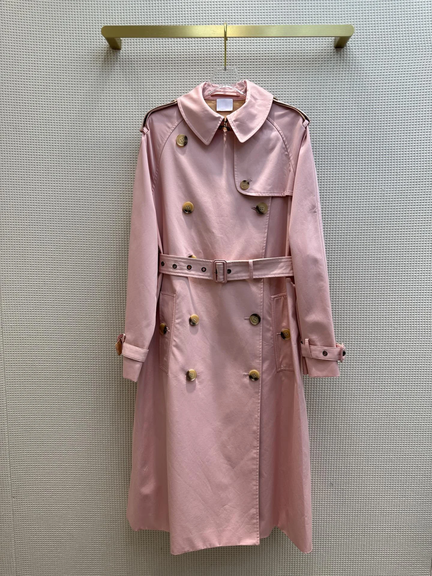 

23 Ранняя осень Новинка Классический розовый пояс тренчкот мягкий розовый нежный высококачественный Показ температуры 9,42023