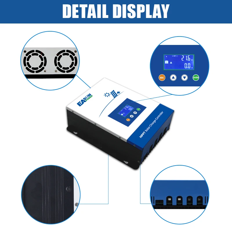 EASUN MPPT ¾籤 Ʈѷ, ¾籤  ͸, ִ 150Vdc Ʈ LCD ¾籤 ַ, 36V V , 80, 100A, 12, 24, 48V