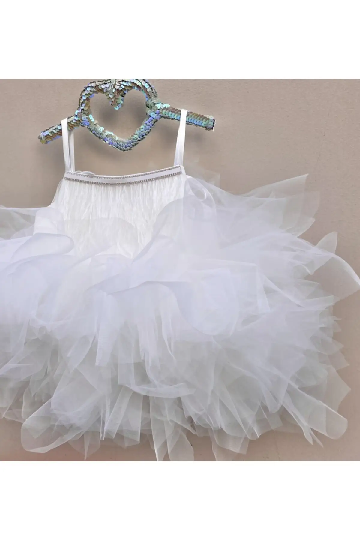 

Strappy White Foam Dress With Zippered Trend Solid Color Comfort Midi Tulle Crepe Woven Design Medium Lined Clothing