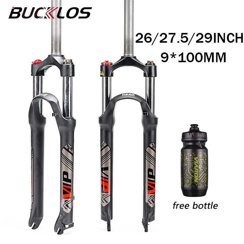 

BUCKLOS Mountain Bike Fork 26 27.5 29 9*100mm Suspension MTB Fork Aluminum Alloy Forks for MTB Bicycle Fit Disc Brake