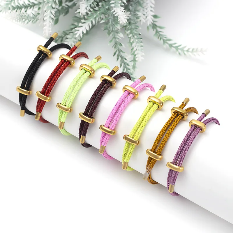 Europe and the United States popular hand-woven bracelet stainless steel letters couples fashion jewellery multi-colour optional