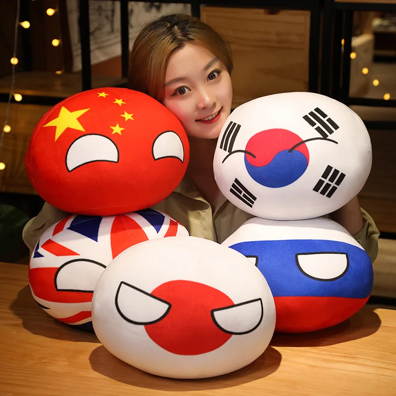 Großhandel Hot 10/30/40 cm Polandball Land Ball Spielzeug Plüsch Anhänger Puppe Countryball Udssr USA Frankreich Russland UK Japan Germanyitaly