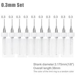 Precision Carbide Drill Bit Set for Circuit Boards - 10 Piece 0.1 - 1.2mm Range (10PCS 0.3mm)