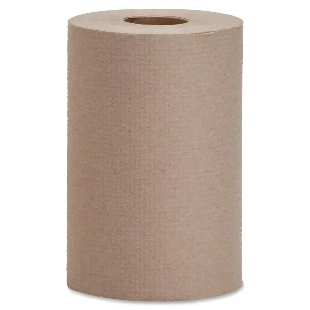 Embossed Hardwound Roll Towels Natural Absorbent Restroom Solution 12 Rolls/Carton