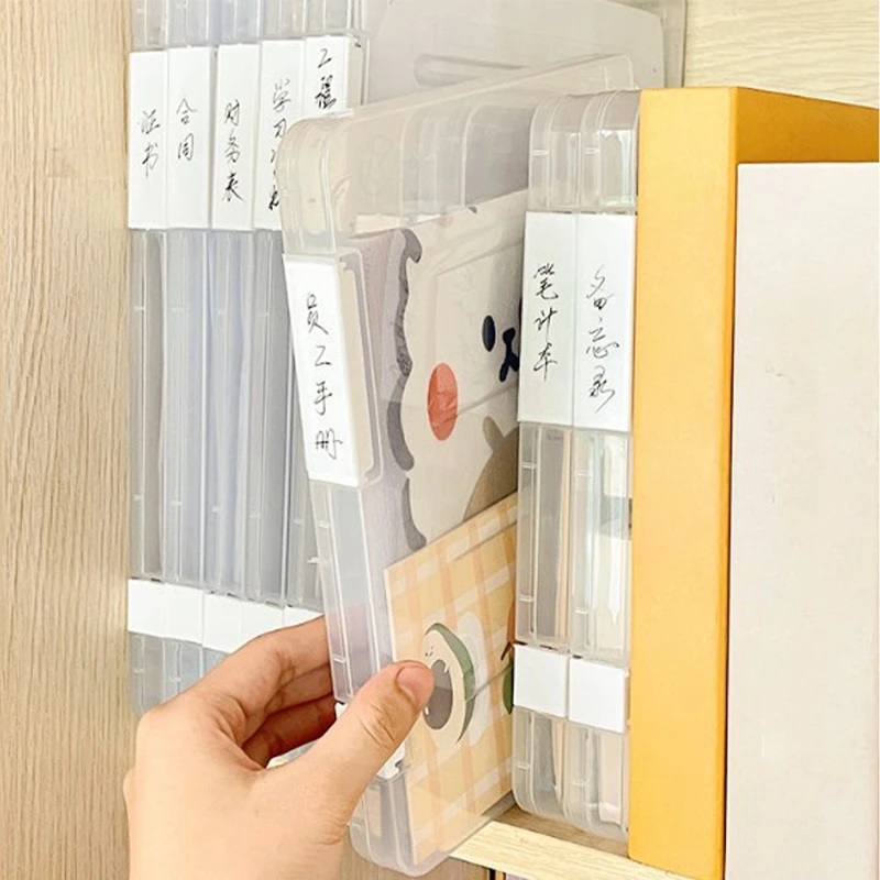 파일 박스 슬림 문서 케이스, 휴대용 프로젝트 케이스, 투명 플라스틱 상자, 사무실 데스크탑 문서 정리 상자