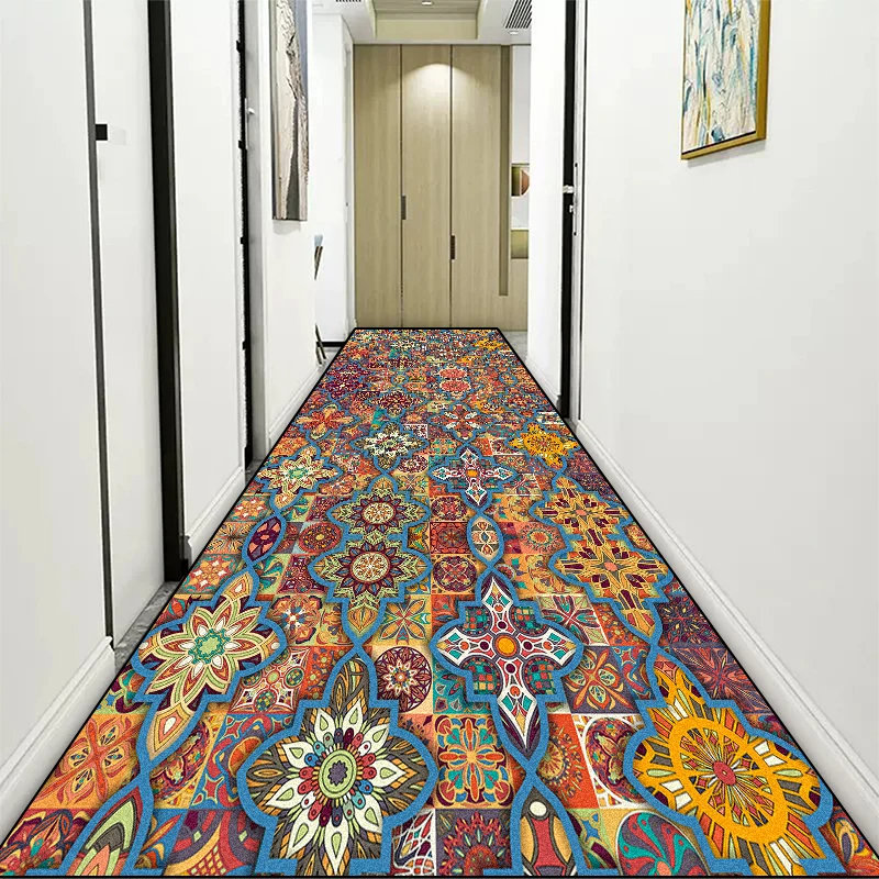 Persian Long Corridor Carpet Non-slip Hall Runner Carpets Stairway Hallway Decoration Home Floor Mats Customizable Aisle Rug 3