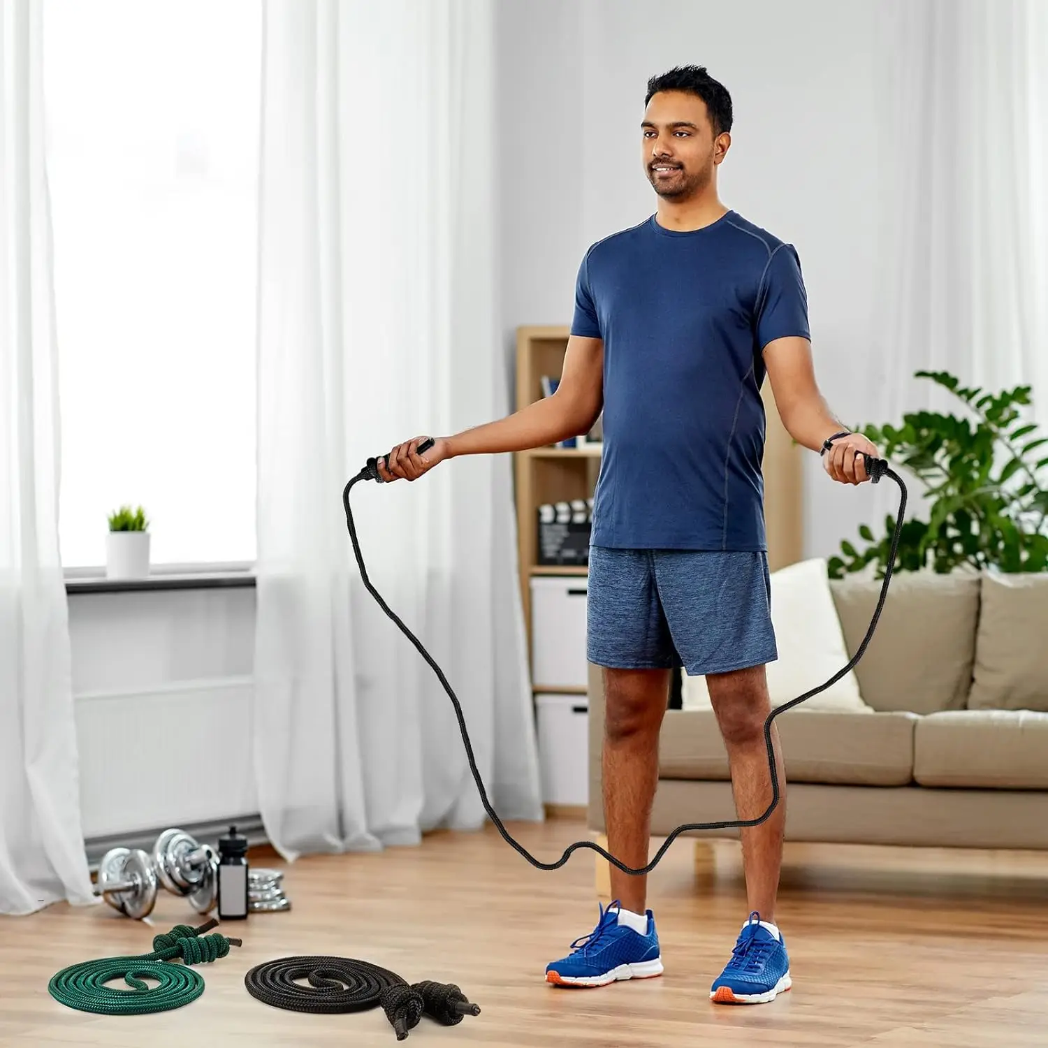 Flow Exercise Rope Fitness Flow Double Braid Workout Adjustable Length Jump Ropes for Men and Women Home Gym Workout