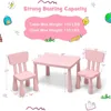 Kids Table and Chair Set, Plastic Children Activity Table and 2 Chairs for Art Craft, Easy-Clean Tabletop, for Daycare Playroom 6