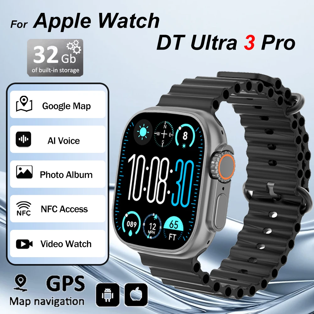 2025 New DT Ultra Smartwatch for Men Google map NFC GPS