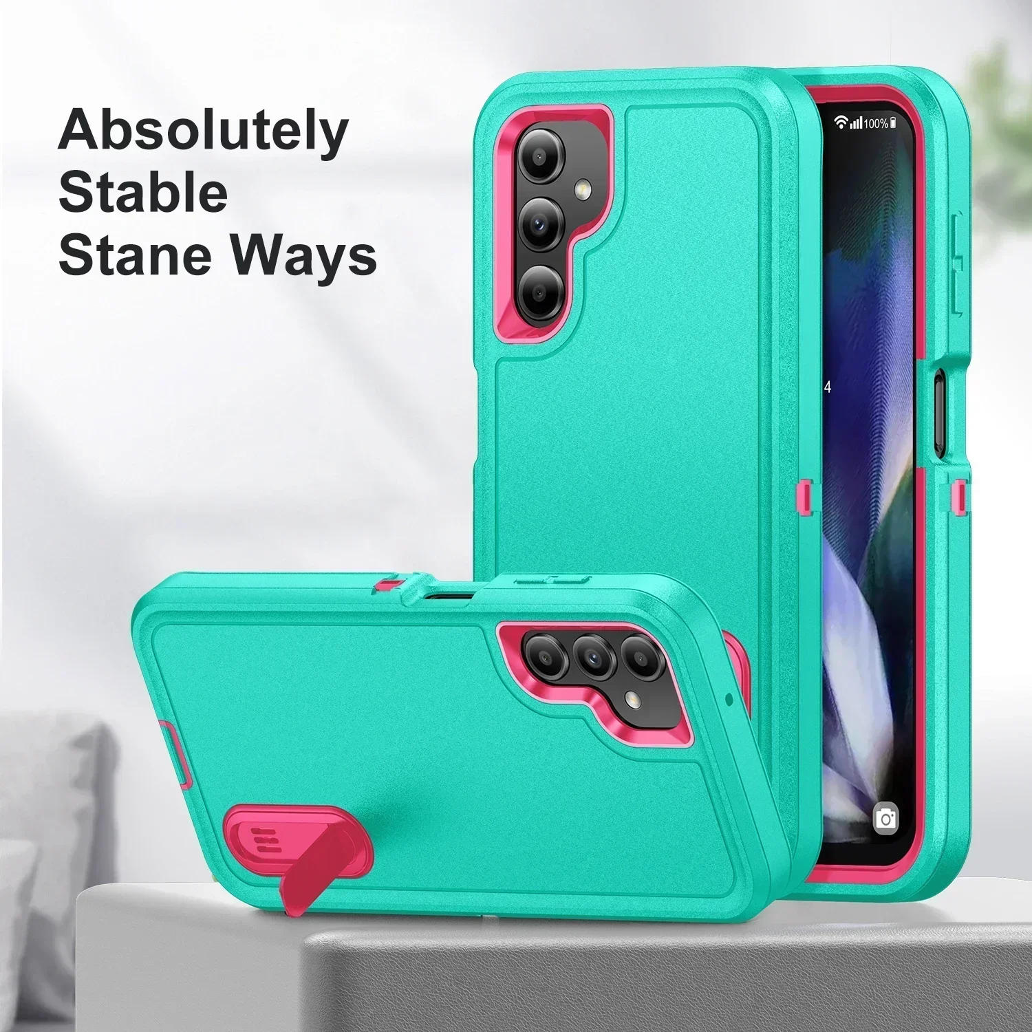 Full Body Shockproof Heavy Duty Kickstand Case - Rugged & Anti-Scratch Cover