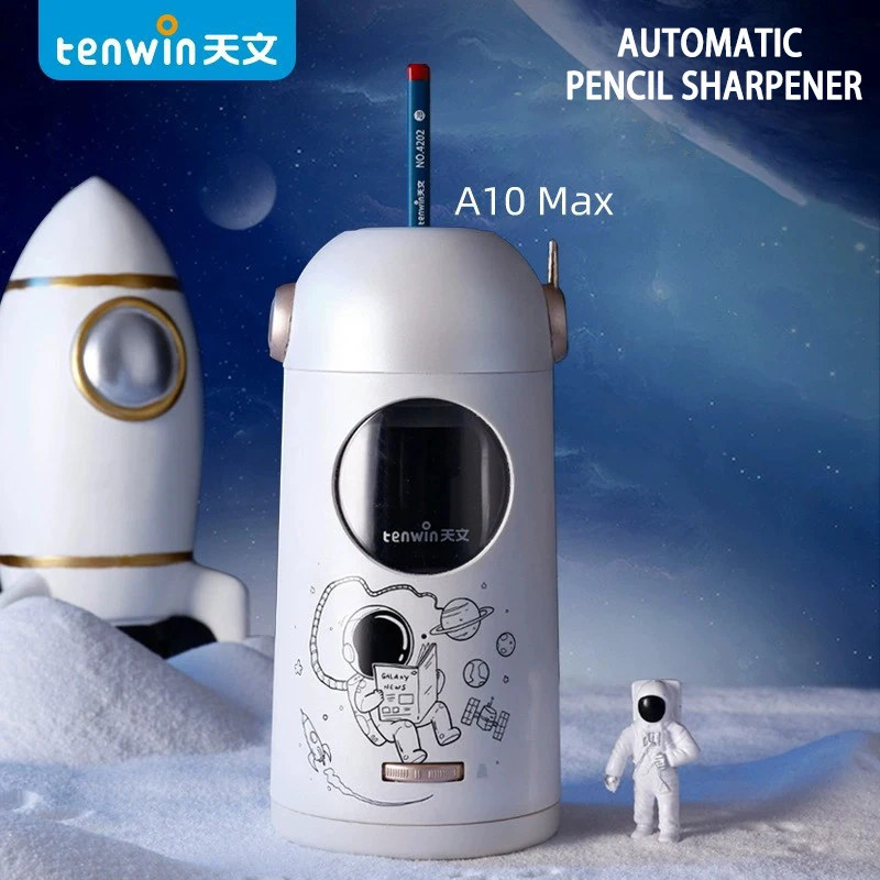 Tenwin A10 Max Studenten Briefpapier Automatische Stijgende Puntenslijper Type-C Astronaut Cartoon School Elektrische Puntenslijper Potloden