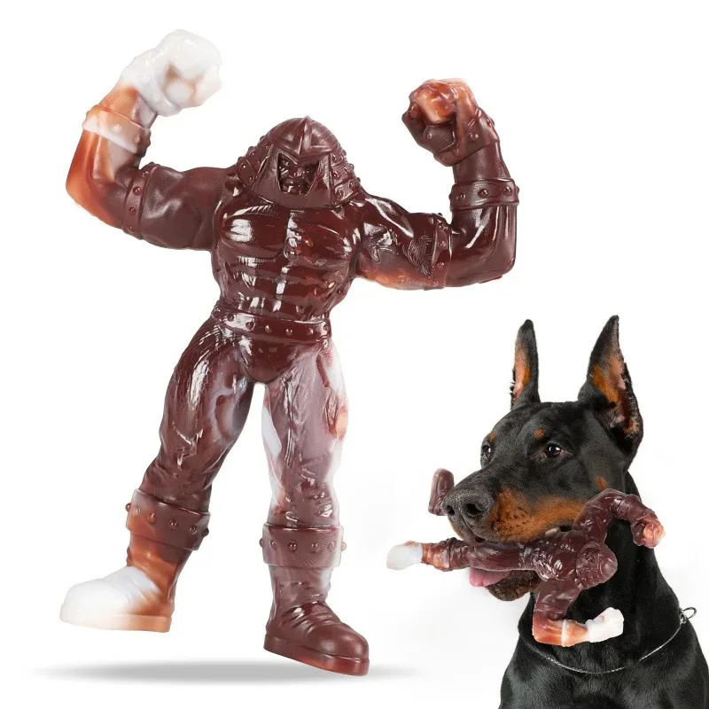 Indestructible Dog Chew Toy Nylon Muscle Warrior Shaped Dog Chew Toy Beef Flavor For Medium And Large Dogs(30-120lb) Strong Chewing 7