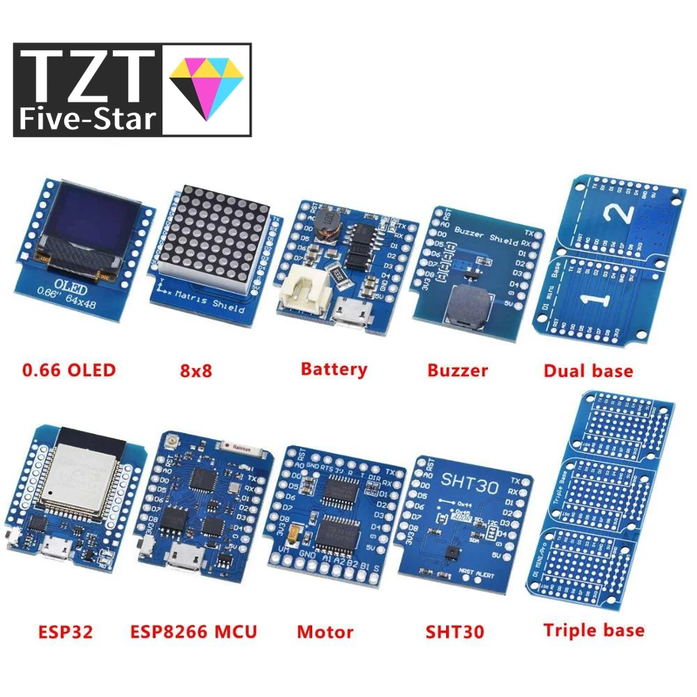 Esp8266 D1 Mini Pro Wifi Nodemcu Технические характеристики аккумулятор Ds1307 0,66 Oled Dc зуммер V1.0.0 Dual Base для Wemos Diy Kit Esp8266 D1 Mini Pro Wifi Nodemcu Технические характеристики аккумулятор Ds1307 0,66 Oled Dc зуммер V1.0.0 Dual Base для Wemos Diy Kit