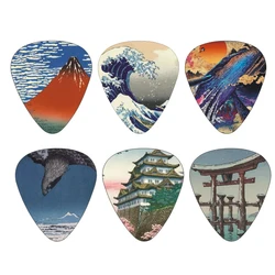 Japanese Culture Style Guitar Picks Set - 12pcs, Artistic Musical Instrument Accessories - 0.46mm (1P6-1)