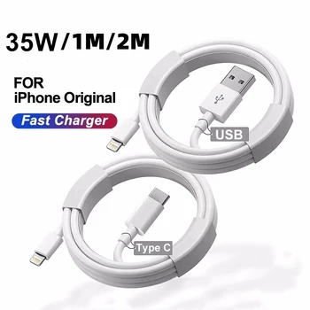 35W PD Original Fast Charging USB Cable for iPhone 14 8 7 Plus 13 12 11 Pro XS Max XR X USB C Rapid Charger Cable 1m 1.5m 2m