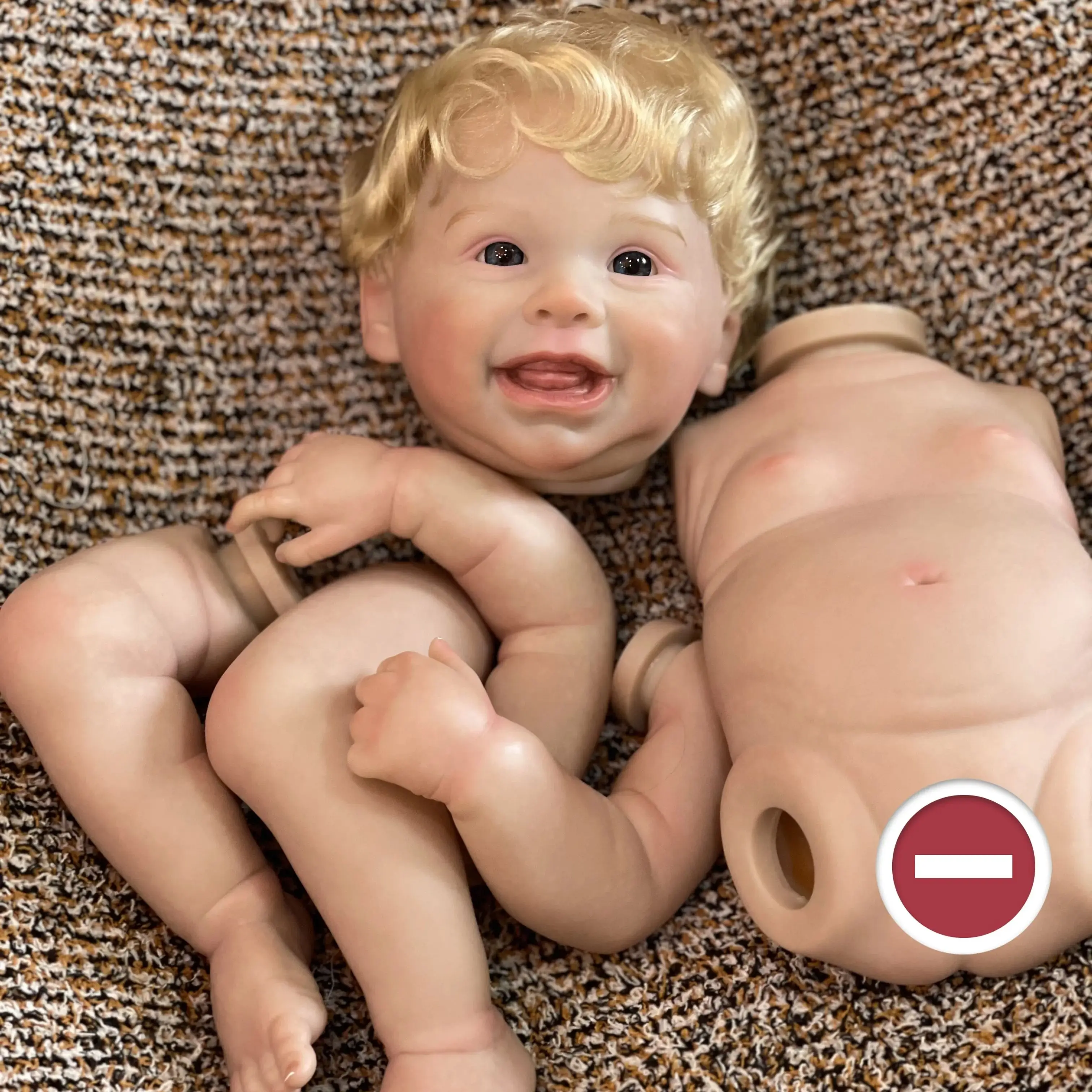 

50CM Harper Girl/Boy With Vinyl Belly Bebe Reborn Dolls 3D Painted Newborn Baby Doll Kits Toys For Kid's Gift Muñecas Reborn