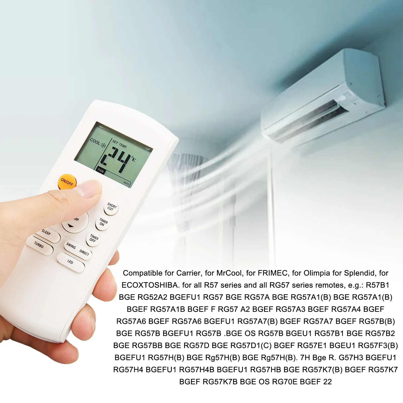 RG57A4-BGEF Telecomando per Midea Climatizzatore