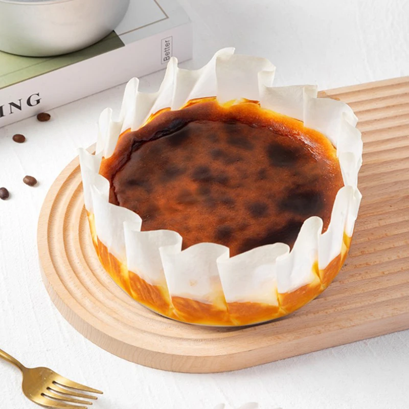 Basque Cheesecake Oil Paper Tray Foldable Cake Mold Disposable Release Mousse Cake Paper Baking Oil Proof Edge