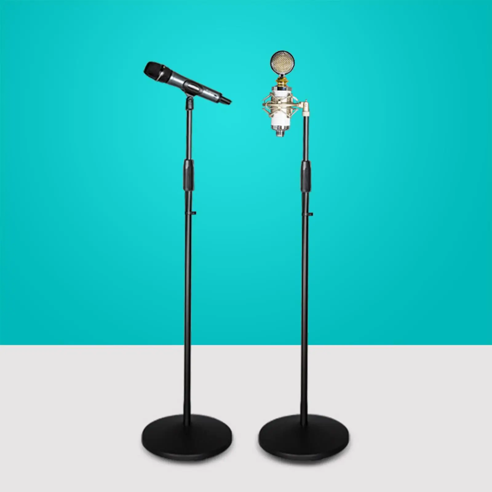 Microphone Stand Floor Removable Round Base Multifunctional Vertical for Performance Live Singing Studio Meetings