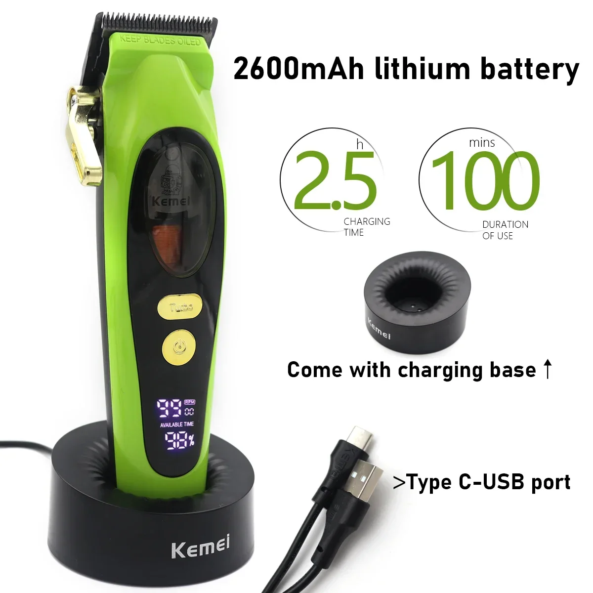 Professional Hair Clipper Kit with Magnetic Motor - Image 4