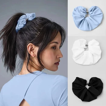 Yoga Bead It Oversized Scrunchie Exercise Blue Headband Elastic Ponytail Headband Gym Headband Women's Hair Accessories 1