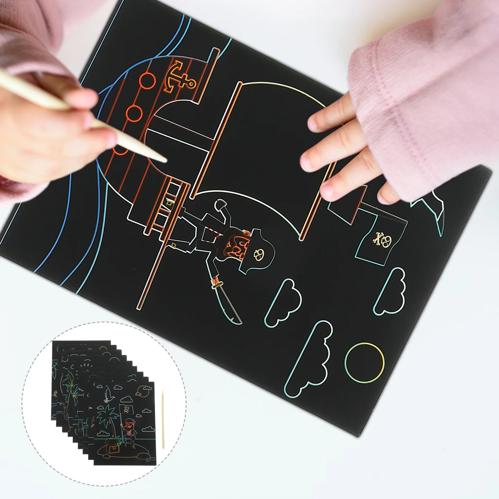 어린이용 스크래치 그림 종이, DIY 스크래칭, 재미있는 사무용품 선물