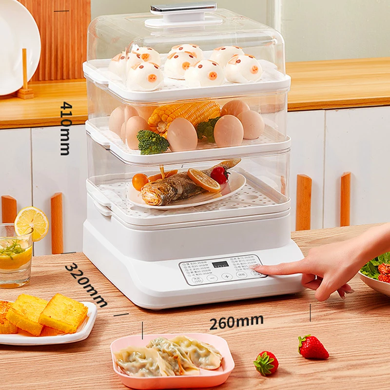 Electric Steamer Household Integrated Multifunctional Steamer With Large Capacity And Timed Three Layer Steam Pot Electric Steam 6