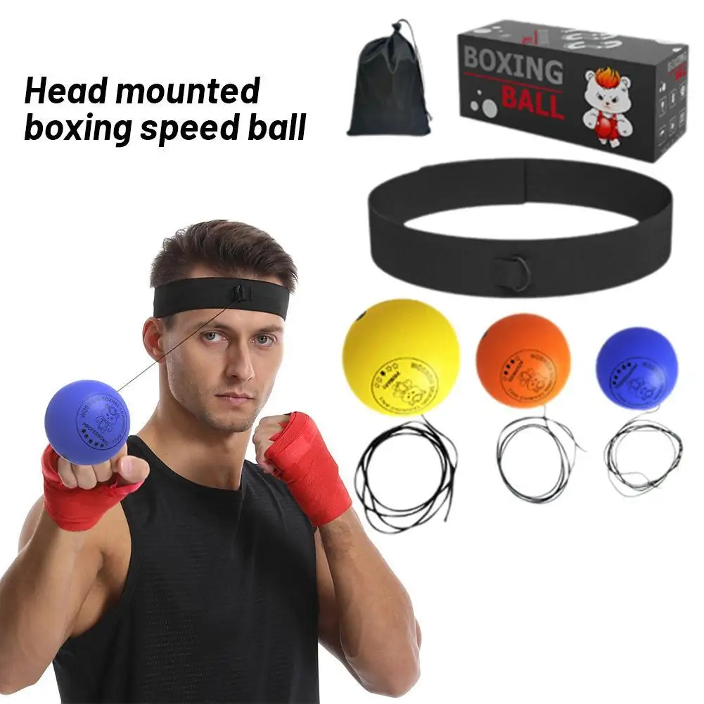 Boxing Reflex Ball With Head Band Fighting Speed Training Punch Ball Muay MMA Exercise Kid Adults Home Equipment