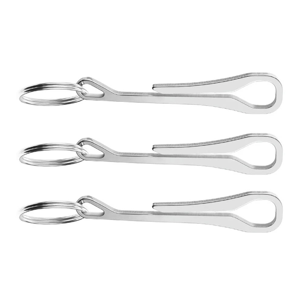 

3pcs Portable Keyring Buckles Stainless Steel Key Rings Clamps Hanging Buckles
