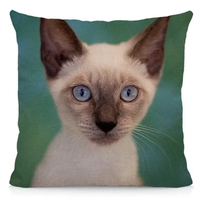 Cute Pet Cat Pattern Cushion Cover Living Room Bedroom Sofa Car Furniture Decorative Pillow Cover 45*45cm
