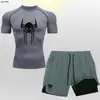 2099 Compression Shirt Man Spider Fitness Gym 2 in 1 Shorts Workout Rashguard Jiu Jitsu Running Joggers Training Clothes Set Men 3