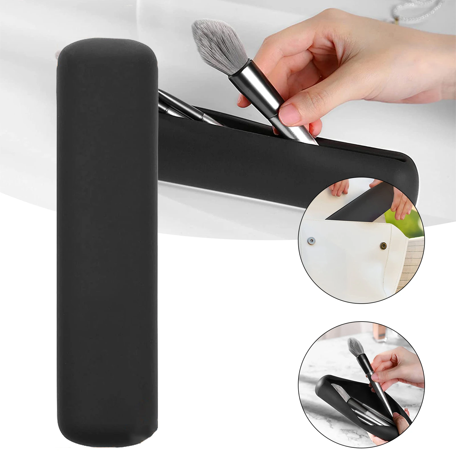 

New Makeup Brush Storage Bag Portable Silicone Cosmetic Holder Makeup Tool Organizer Cosmetic Bag For Travel Makeup Toiletry Bag