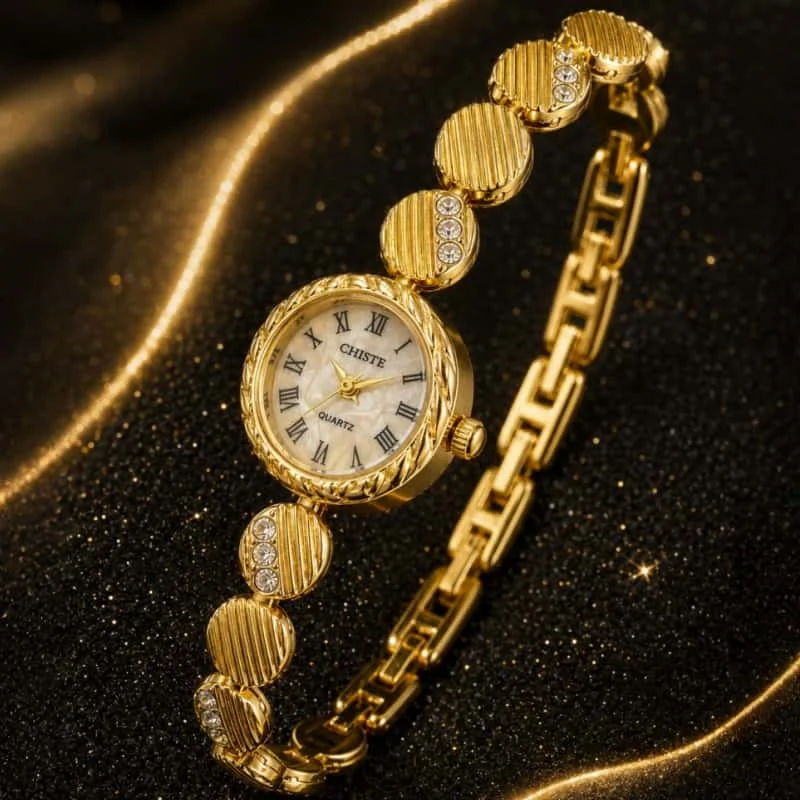 Women Bracelet Watches Top Brand Luxury Ladies Quartz Wrist Watches Unique Rhinestone Steel Band Elegant Female Clock Gift - 4