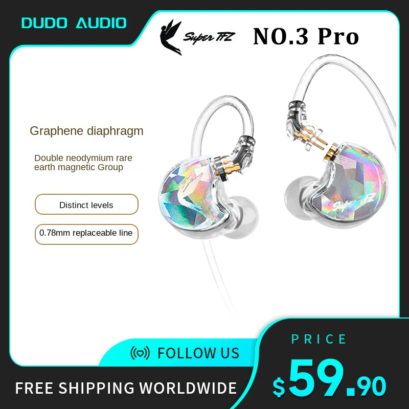

TFZ NO.3 Pro Supertfz In Ear Headphones Hifi 3.5mm/Type-c Noise Canceling Bass Wired Earphone Gaming Headset With Mic