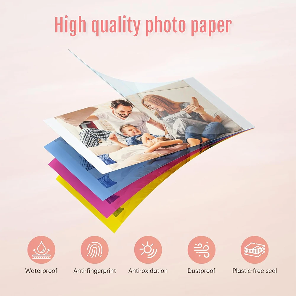 Original HPRT Photo Paper, 4x6-inch Picture Paper, Color Ribbon, Sublimation For CP4000L/CP4100 Photo Printer - 2