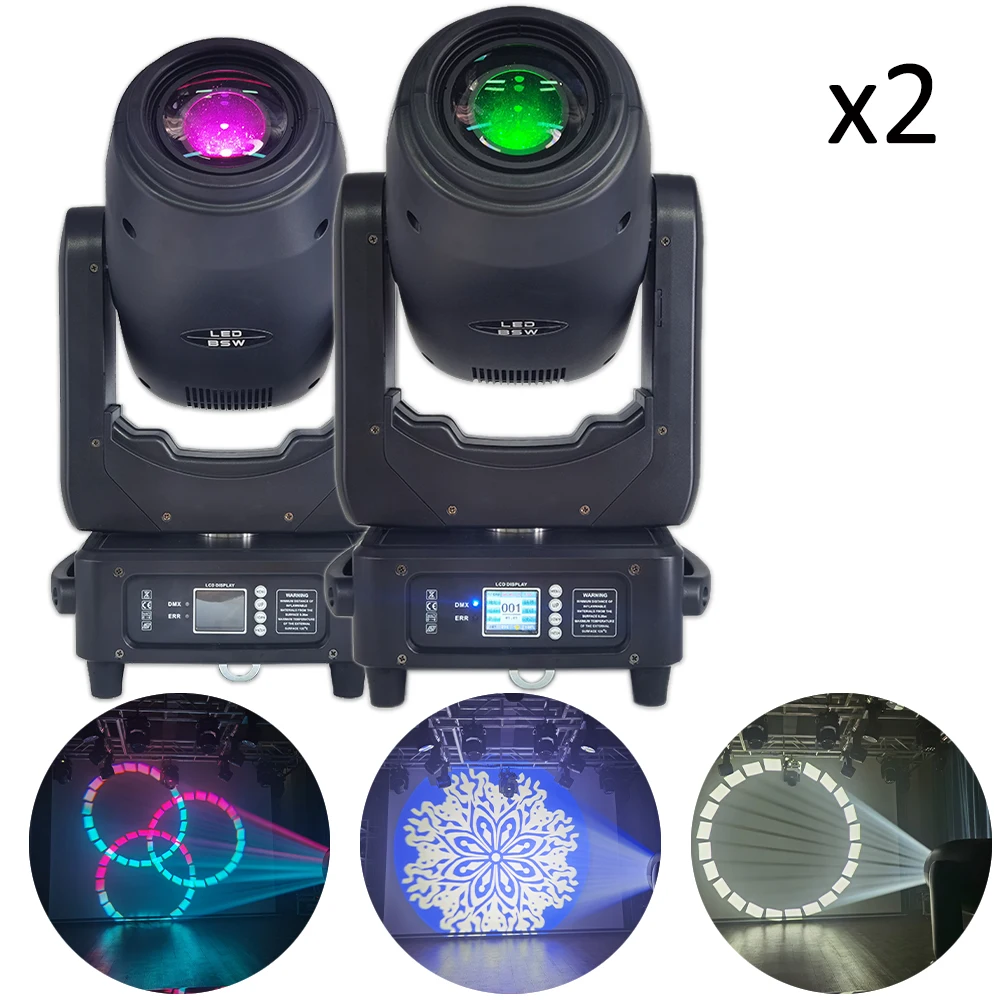 2Pcs/Lot DJ Party Lighting 250W LED 3IN1 Beam Spot Wash Moving Head Light DMX512 For Home Disco Bar Stage Wedding Show